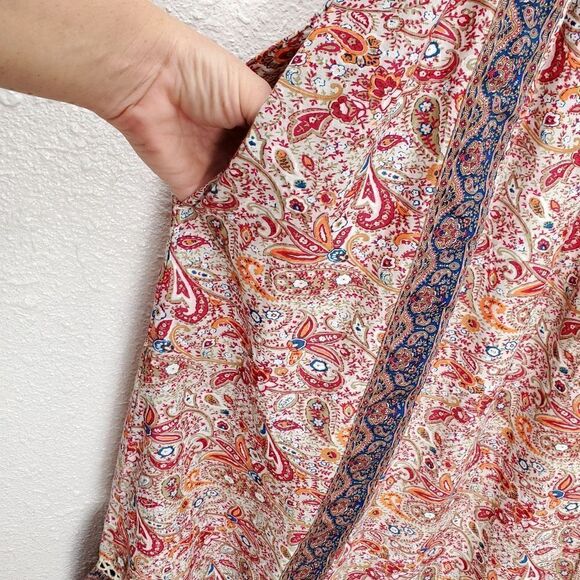 NWT HAUTE HIPPIE Paisley Embroidered Tiered Ruffle Maxi Dress - Picture 7 of 16